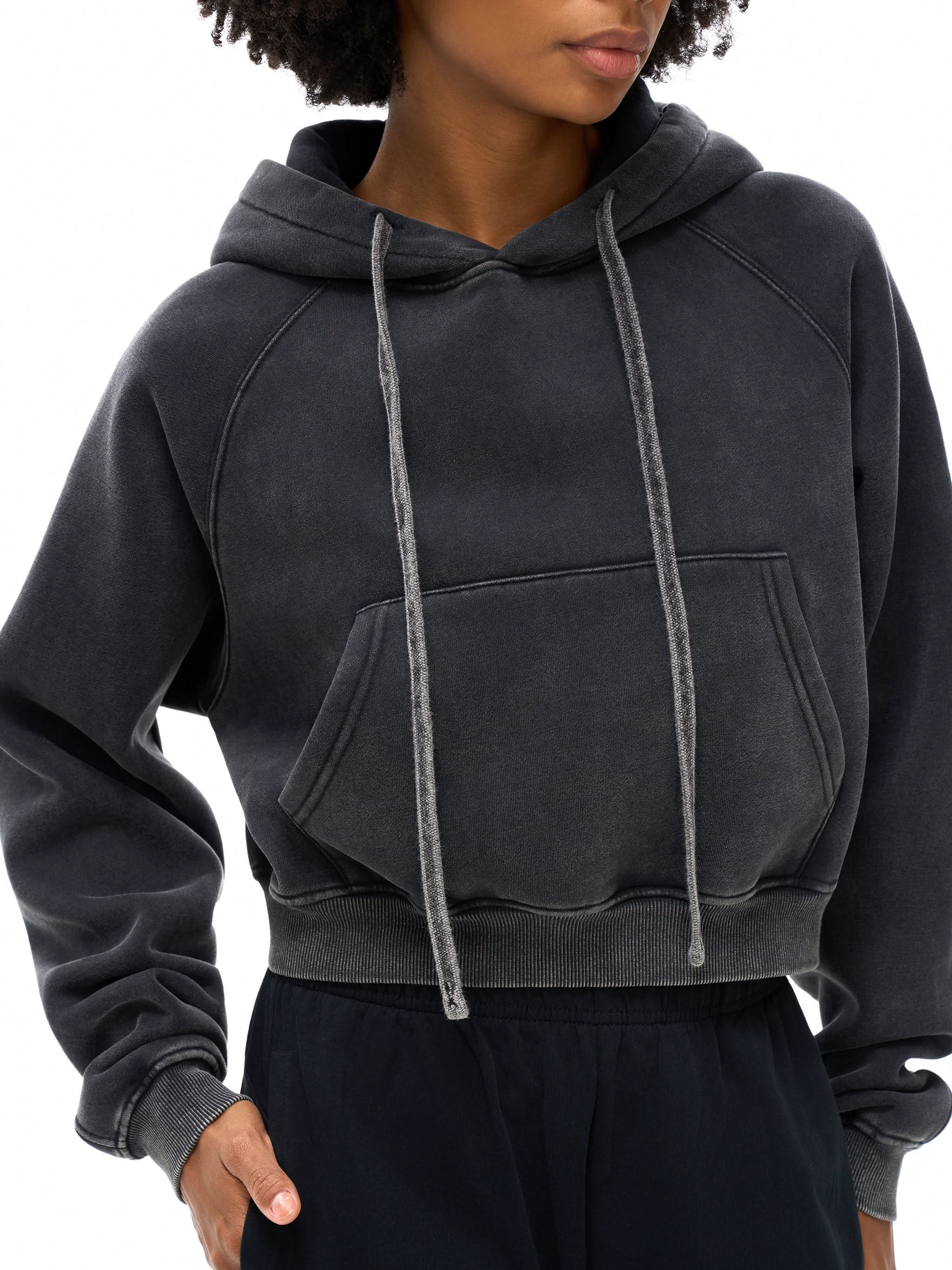 EVERYDAY Snow Washed Cropped Hoodie