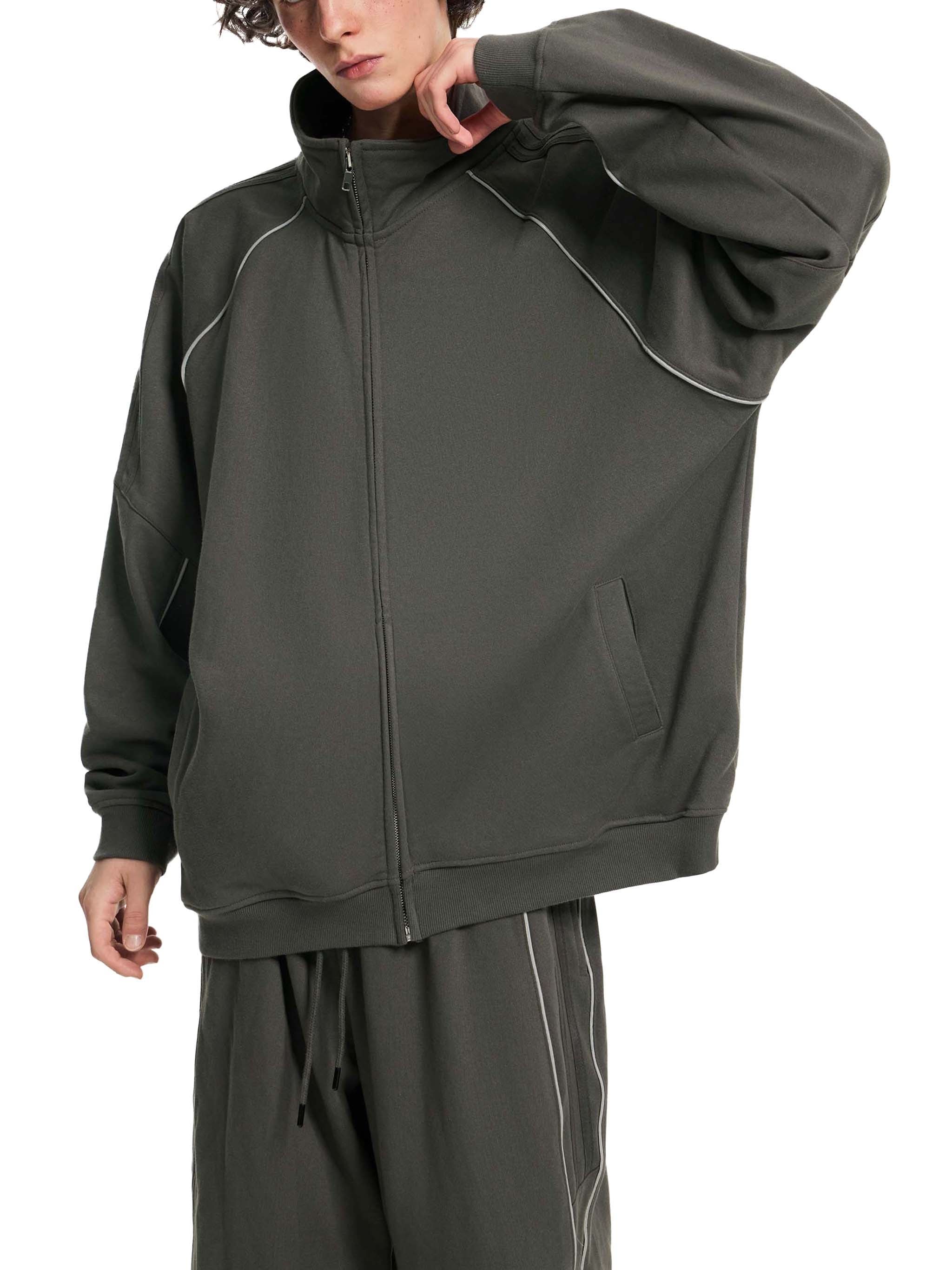 EVERYDAY Reflection Striped Raglan Sleeve Jacket