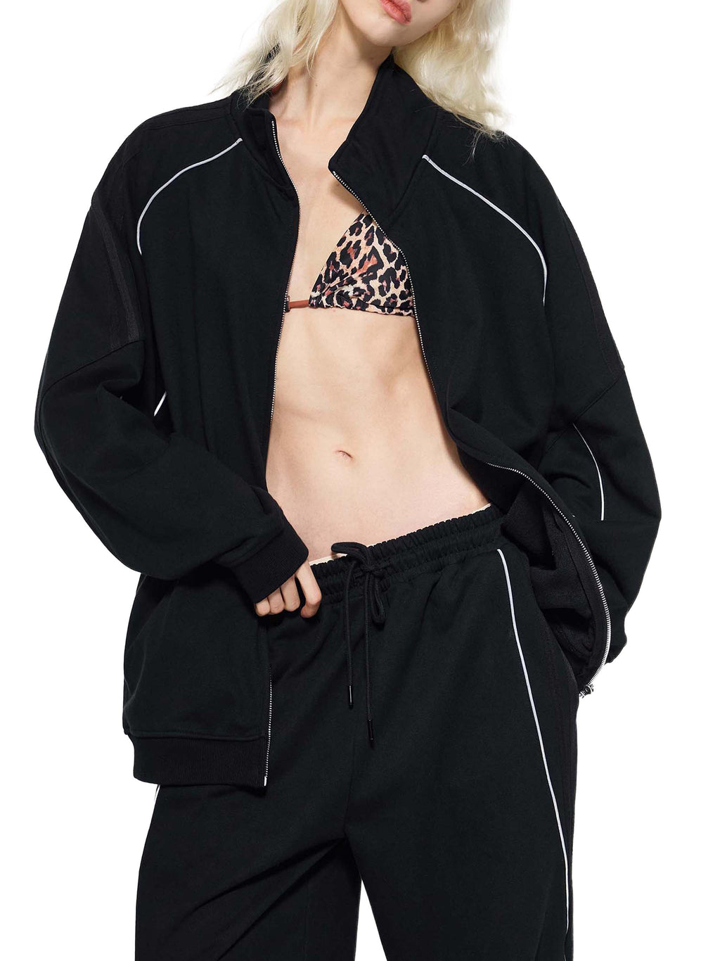 EVERYDAY Reflection Striped Raglan Sleeve Jacket