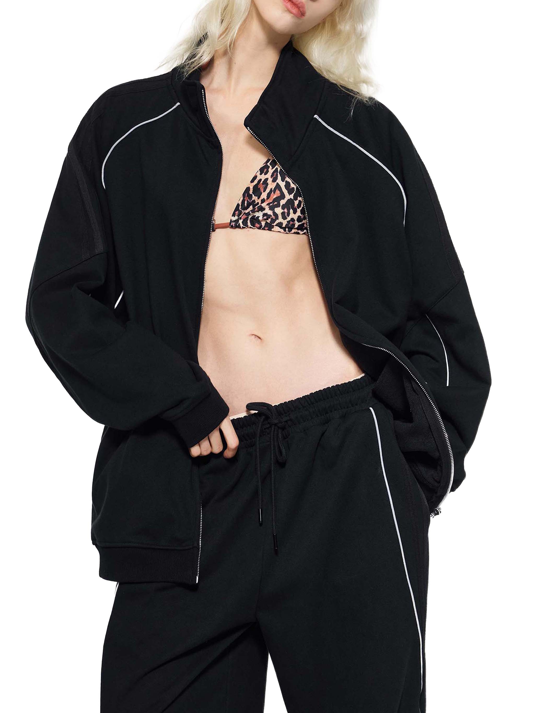 EVERYDAY Reflection Striped Raglan Sleeve Jacket