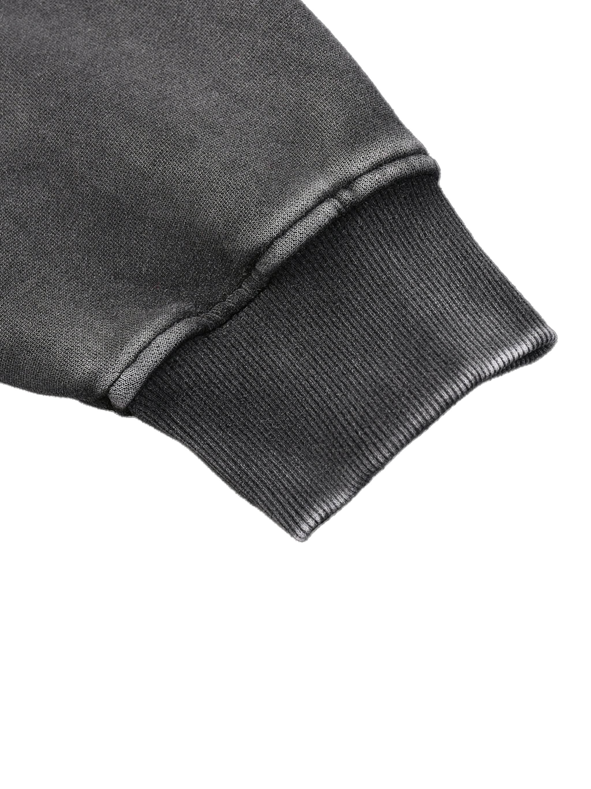 Throwback Logo Snow Washed Hoodie in Black