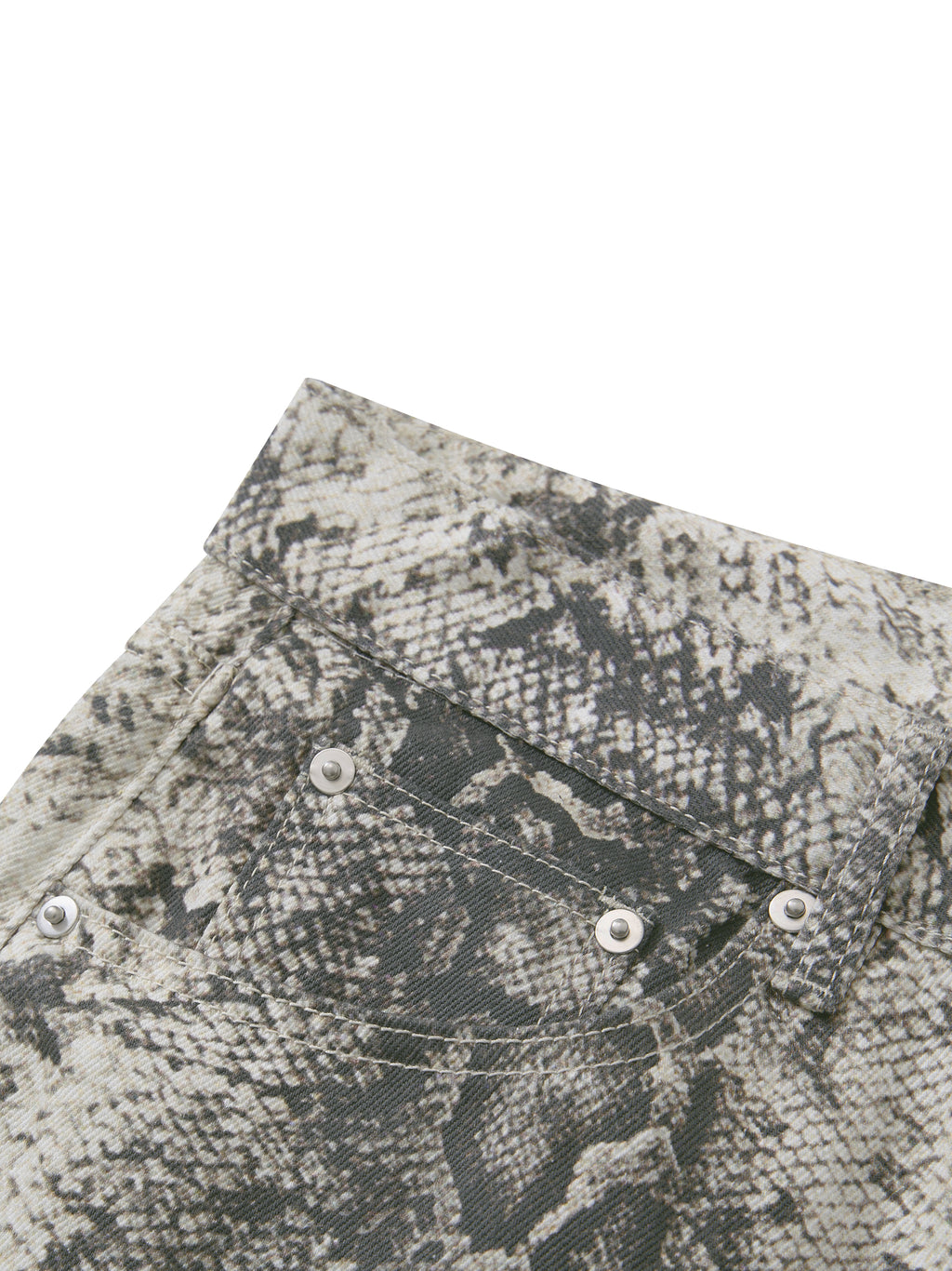 Rose Logo Snake Print Shorts