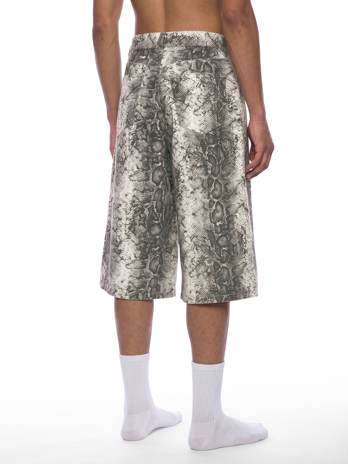Rose Logo Snake Print Shorts
