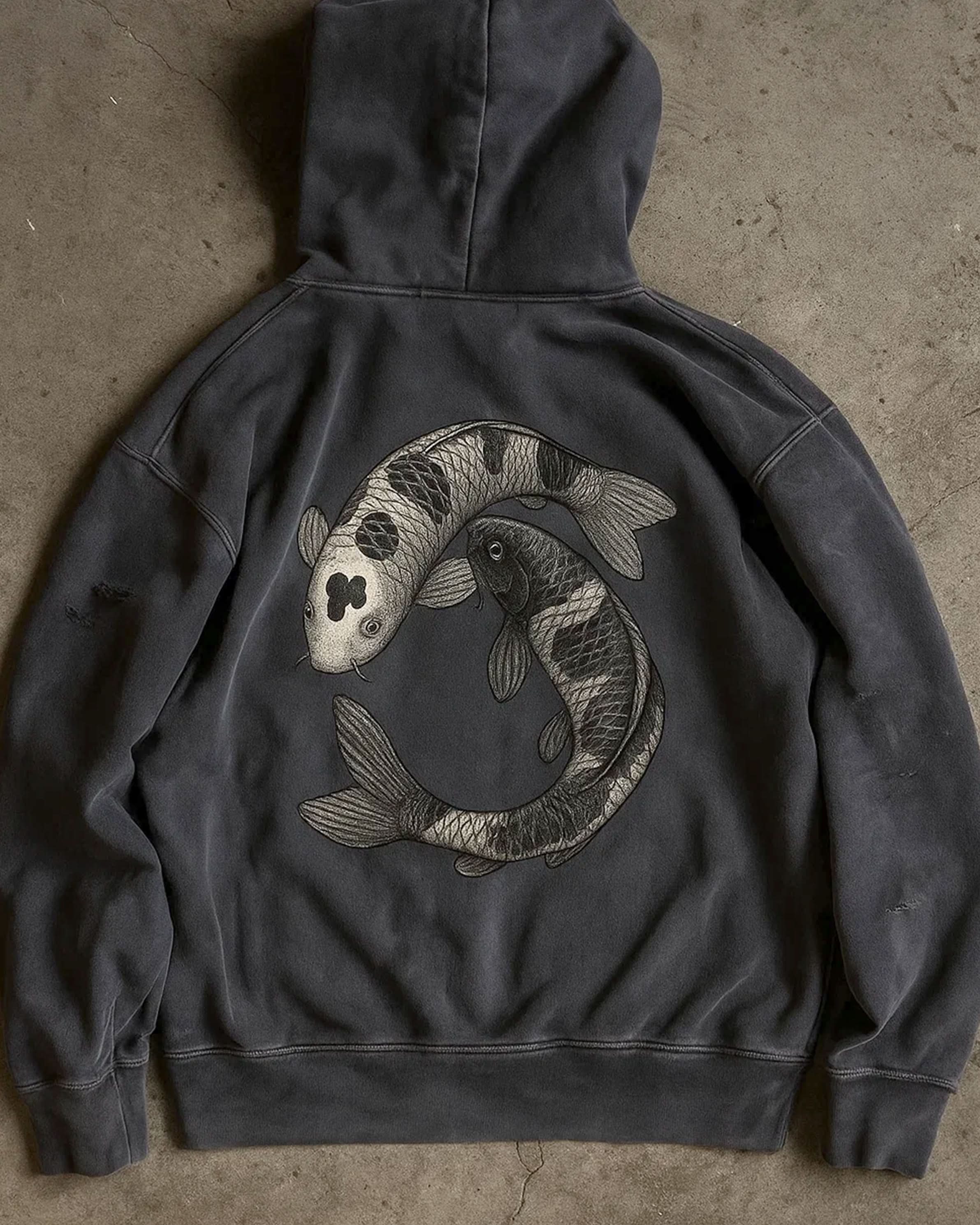 Koi Heavyweight Hand-Frayed Washed Hoodie
