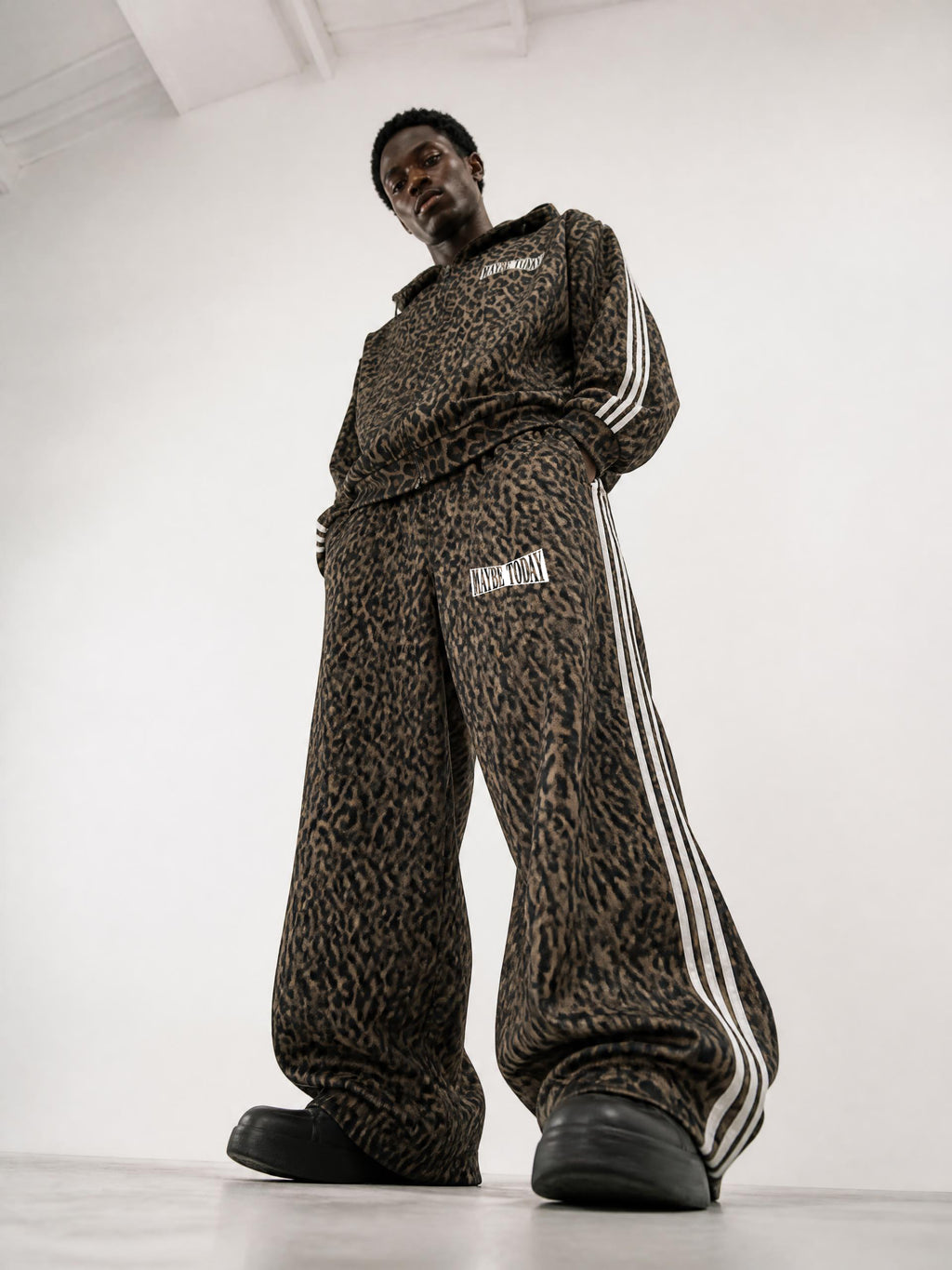 Punch Logo Leopard Zip Hoodie