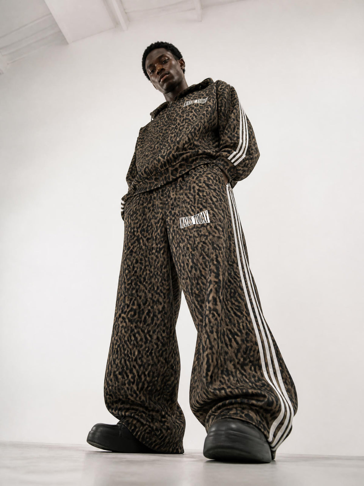 Punch Logo Leopard Zip Hoodie