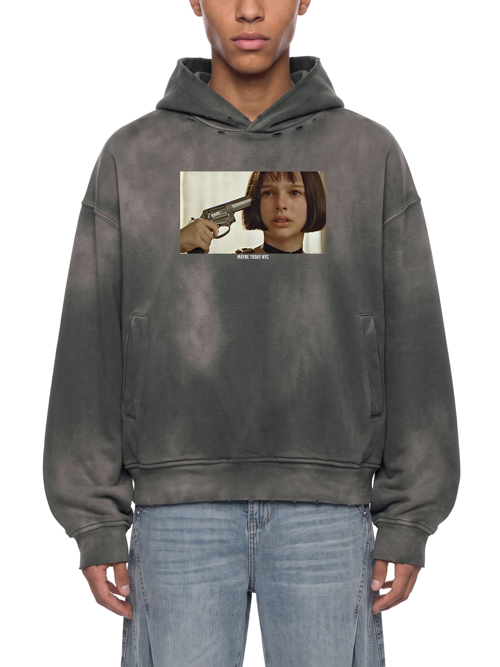 Mathilda Sunfade Distressed Boxy Hoodie
