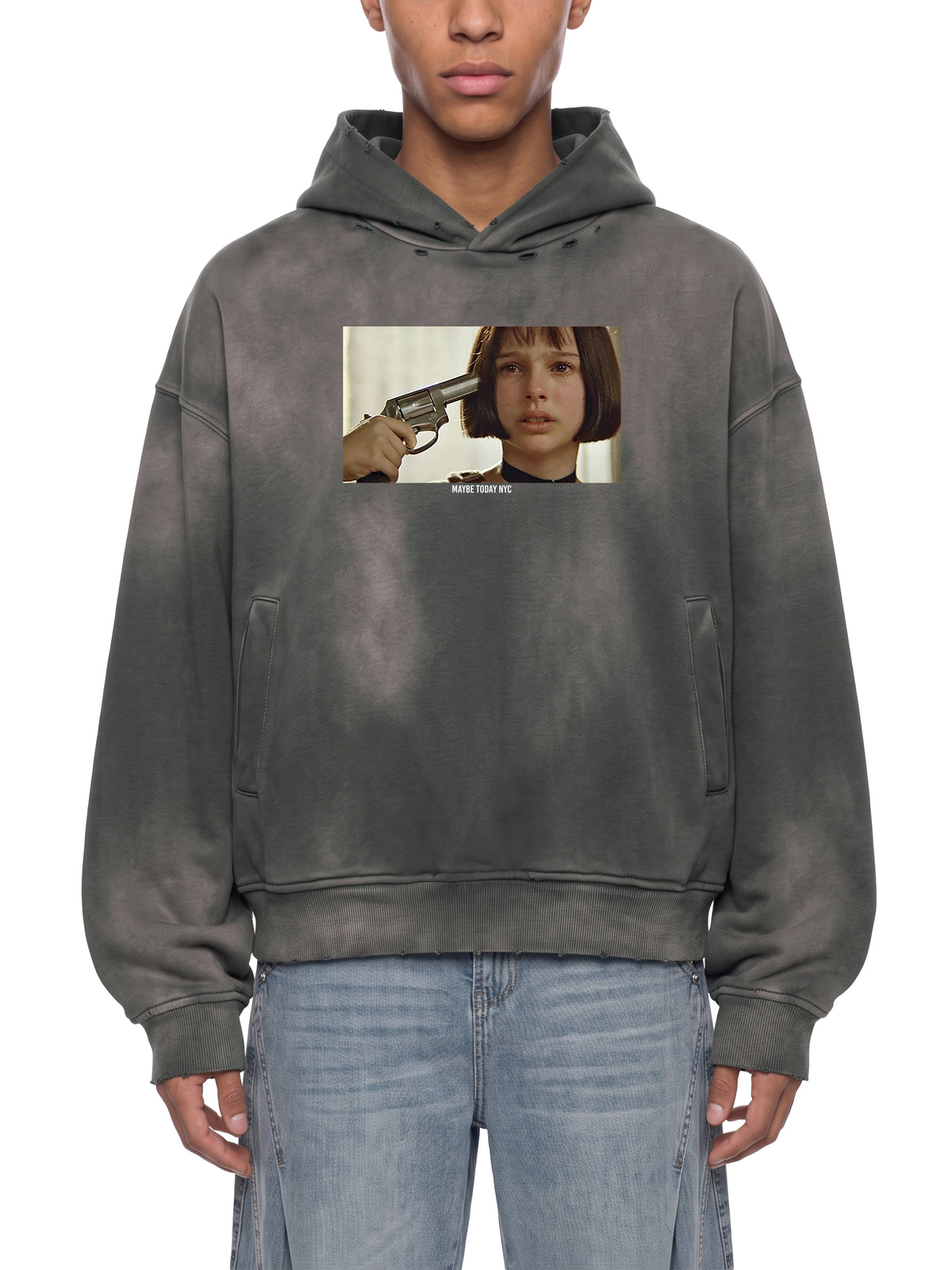Mathilda Sunfade Distressed Boxy Hoodie