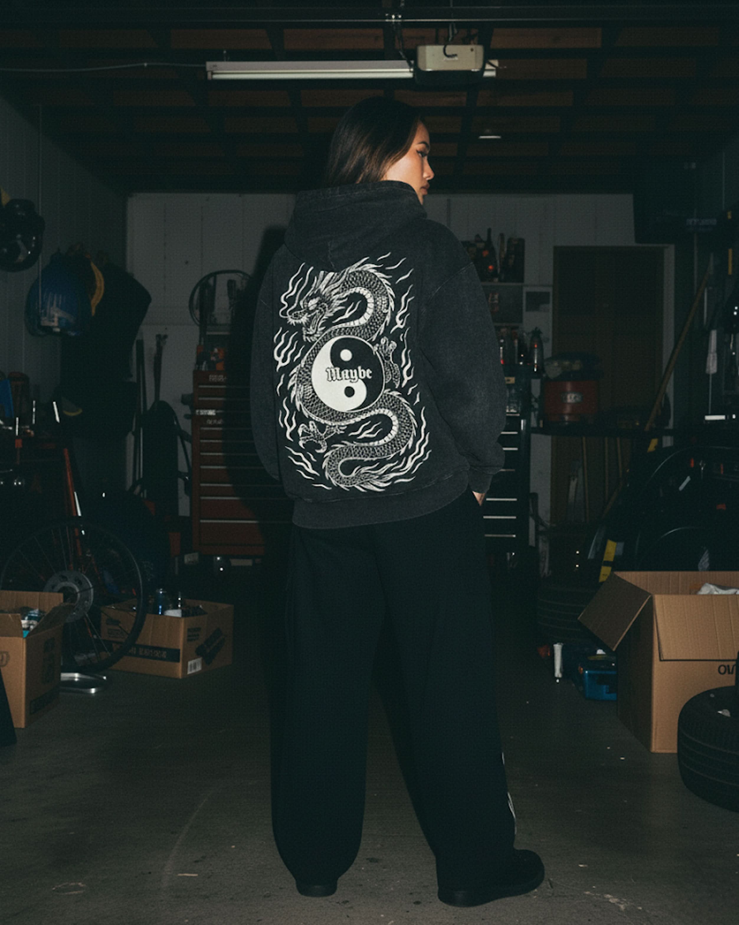 Dragon Sun Faded Hoodie