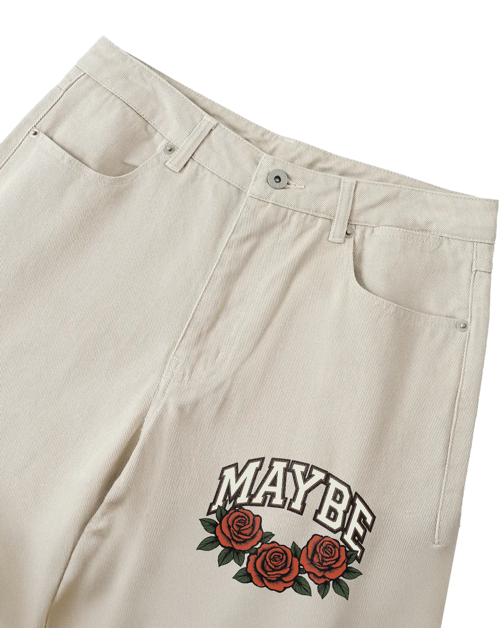 Roses Heavyweight Cotton Straight-Leg Pants