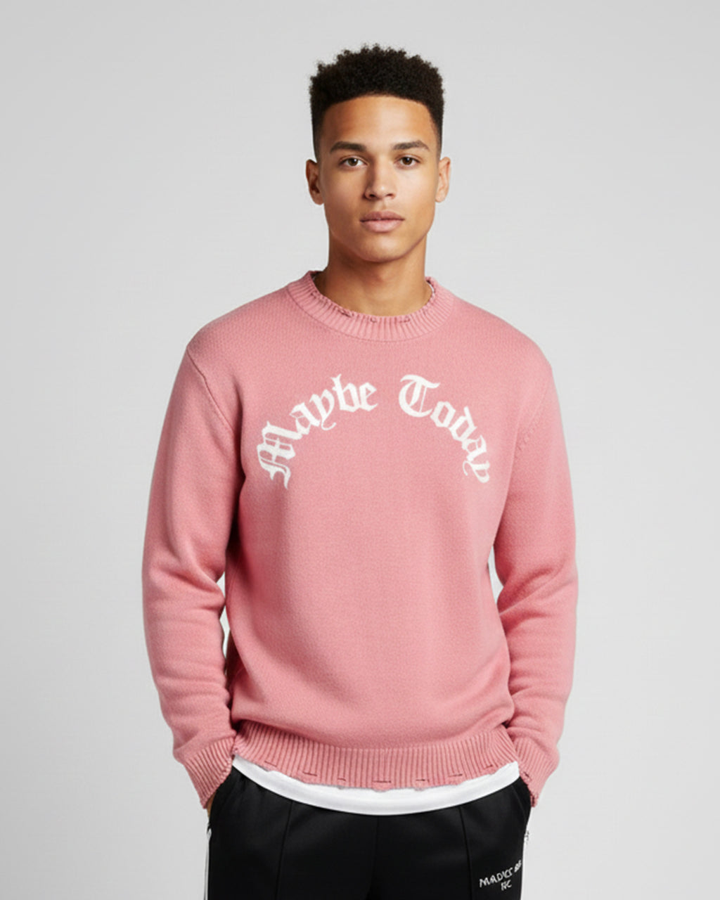 Arc Logo Vintage Washed Hand-Frayed Sweater