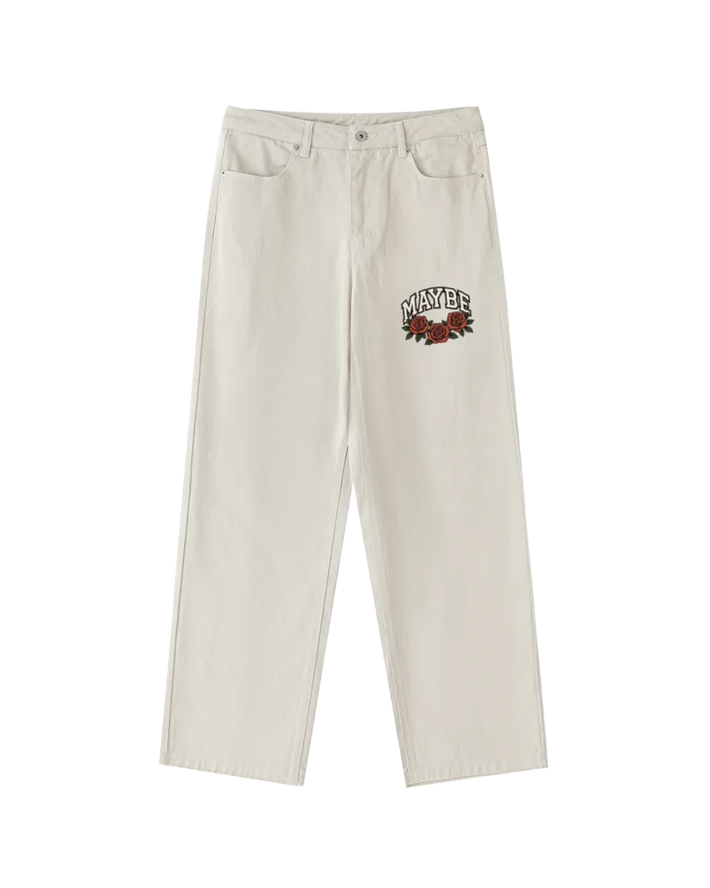Roses Heavyweight Cotton Straight-Leg Pants