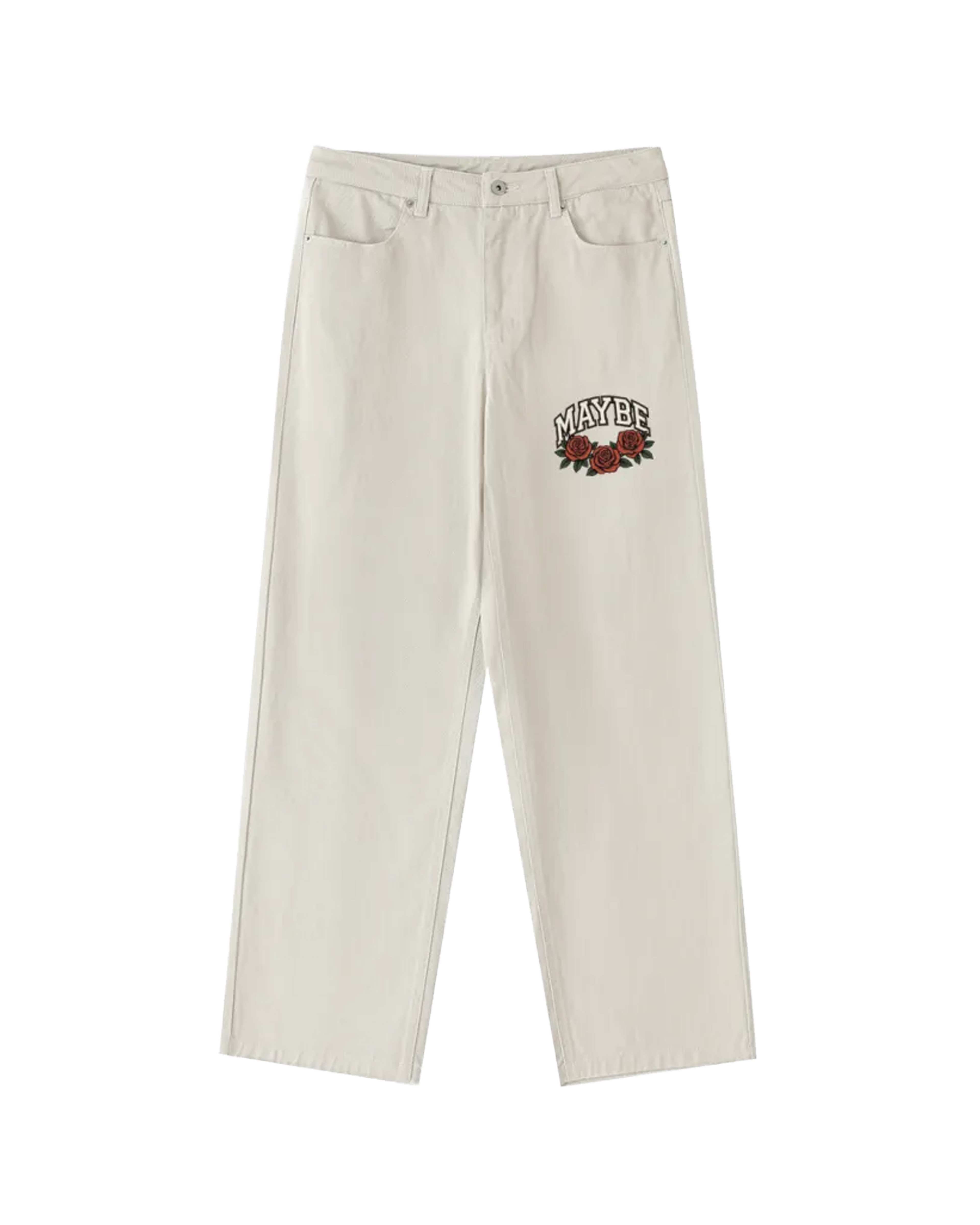Roses Heavyweight Cotton Straight-Leg Pants