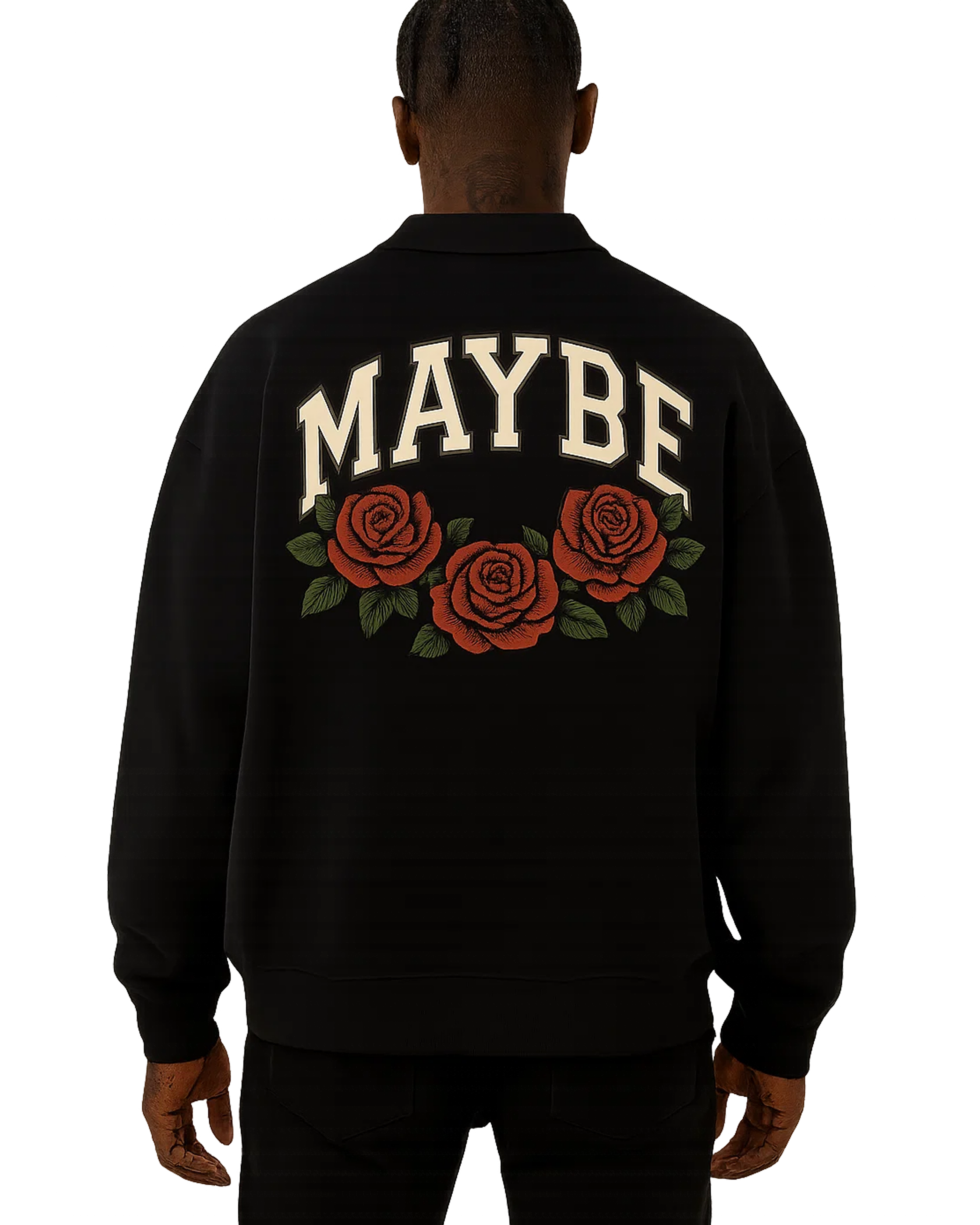 Roses Heavyweight Polo-Collar Sweatshirt