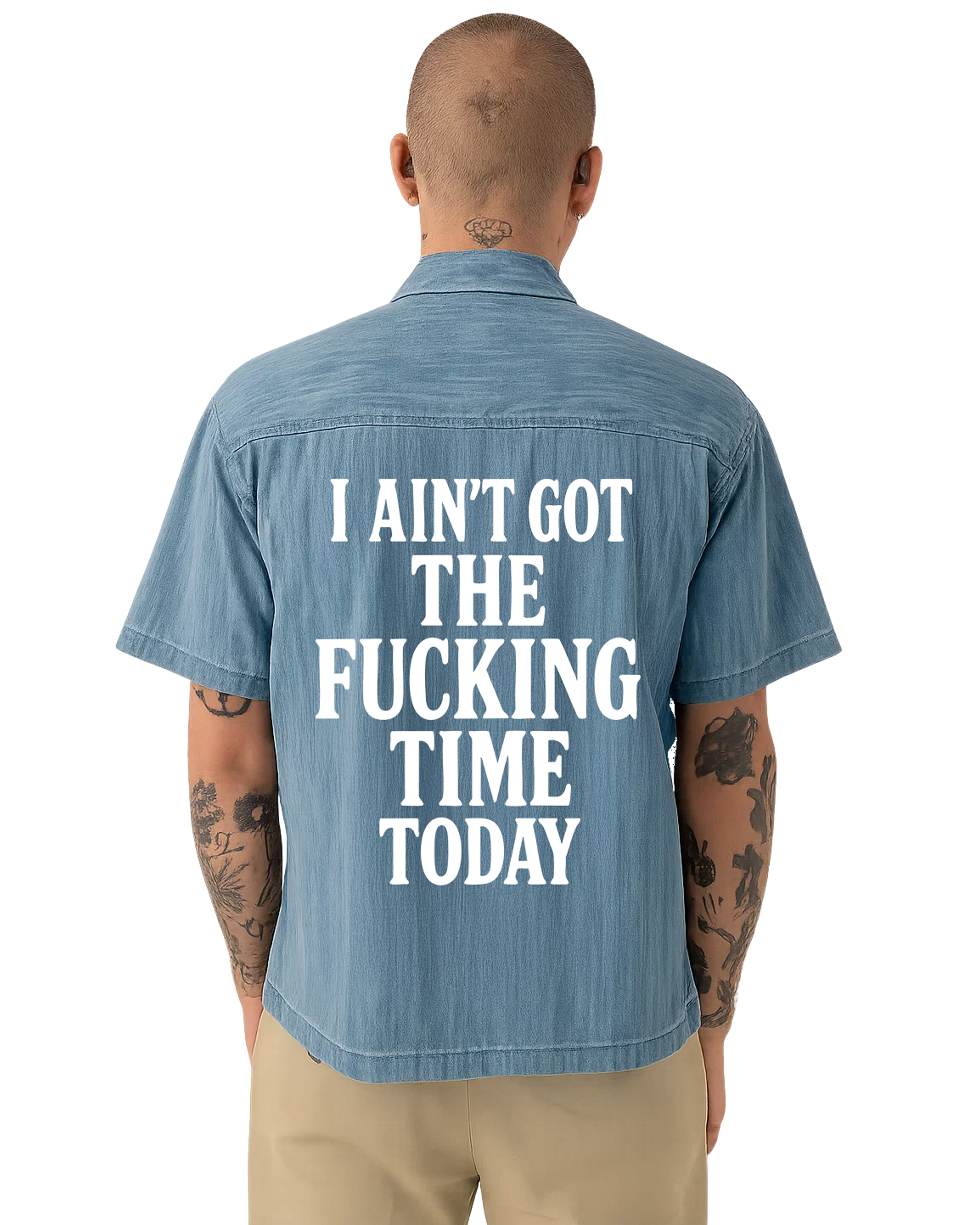 Time Today Distressed Wash Collared Tee