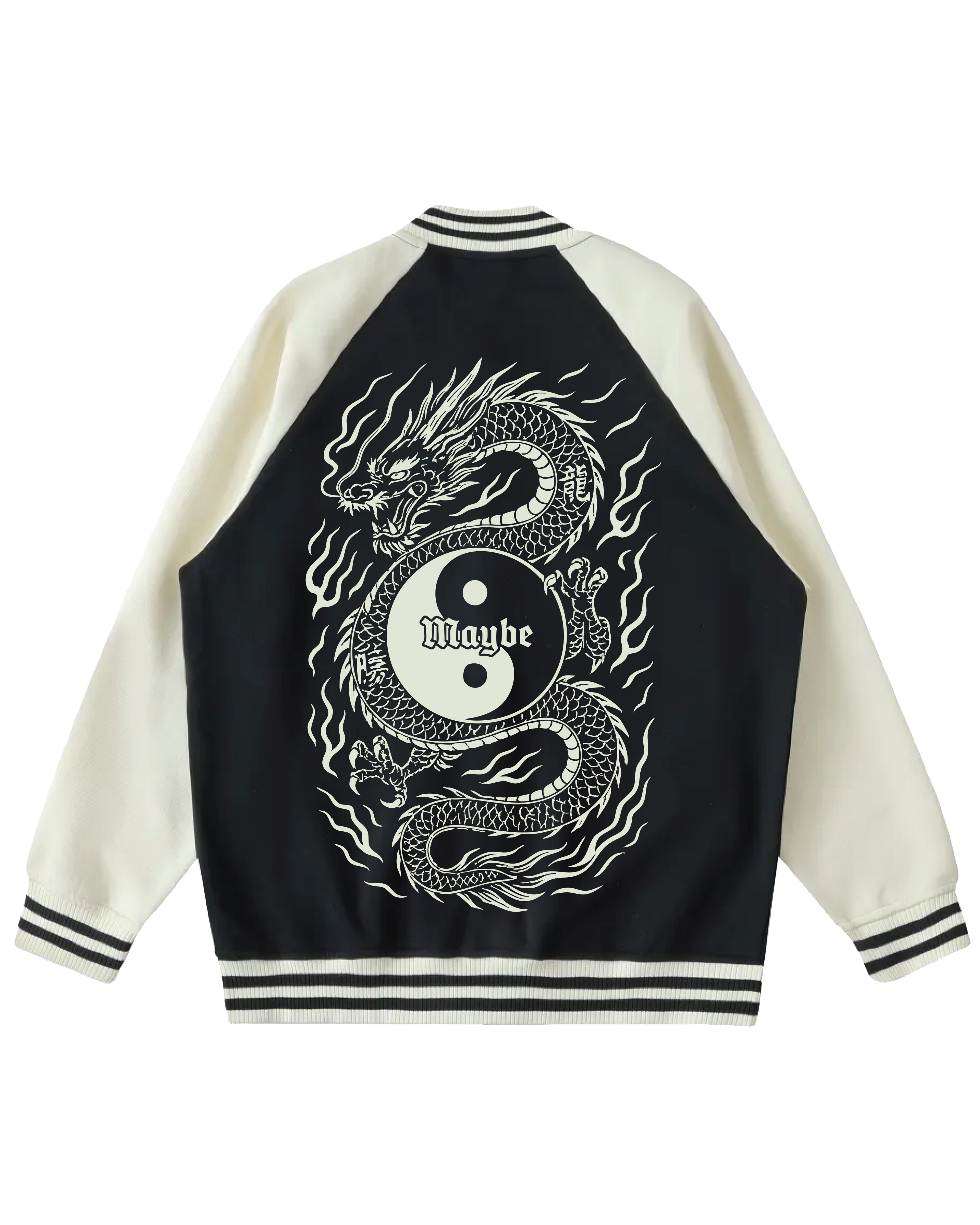 Dragon Two Tone Raglan Sleeve Varsity Jacket
