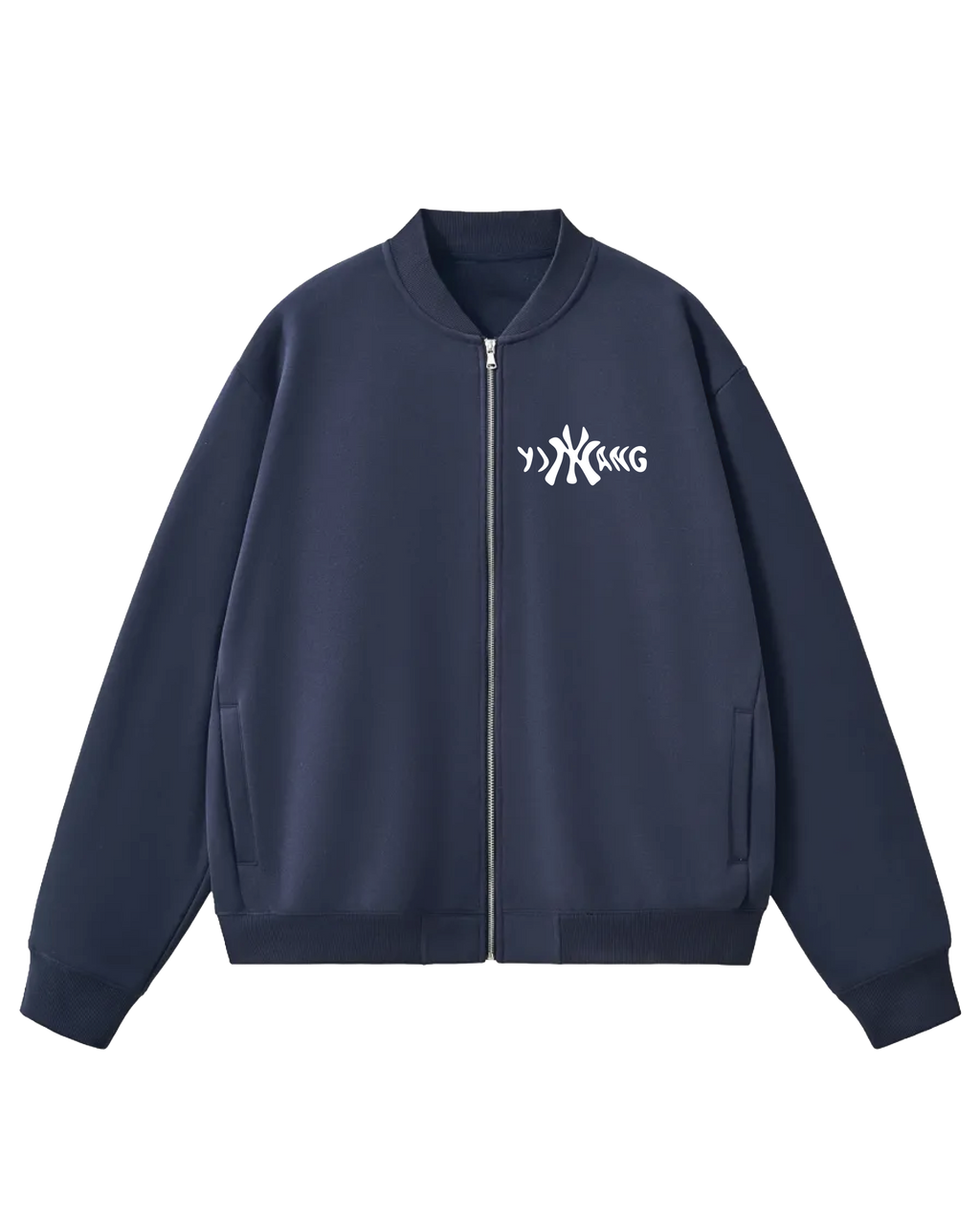 yiNYang Zip-Up Fleeced Varsity Jacket