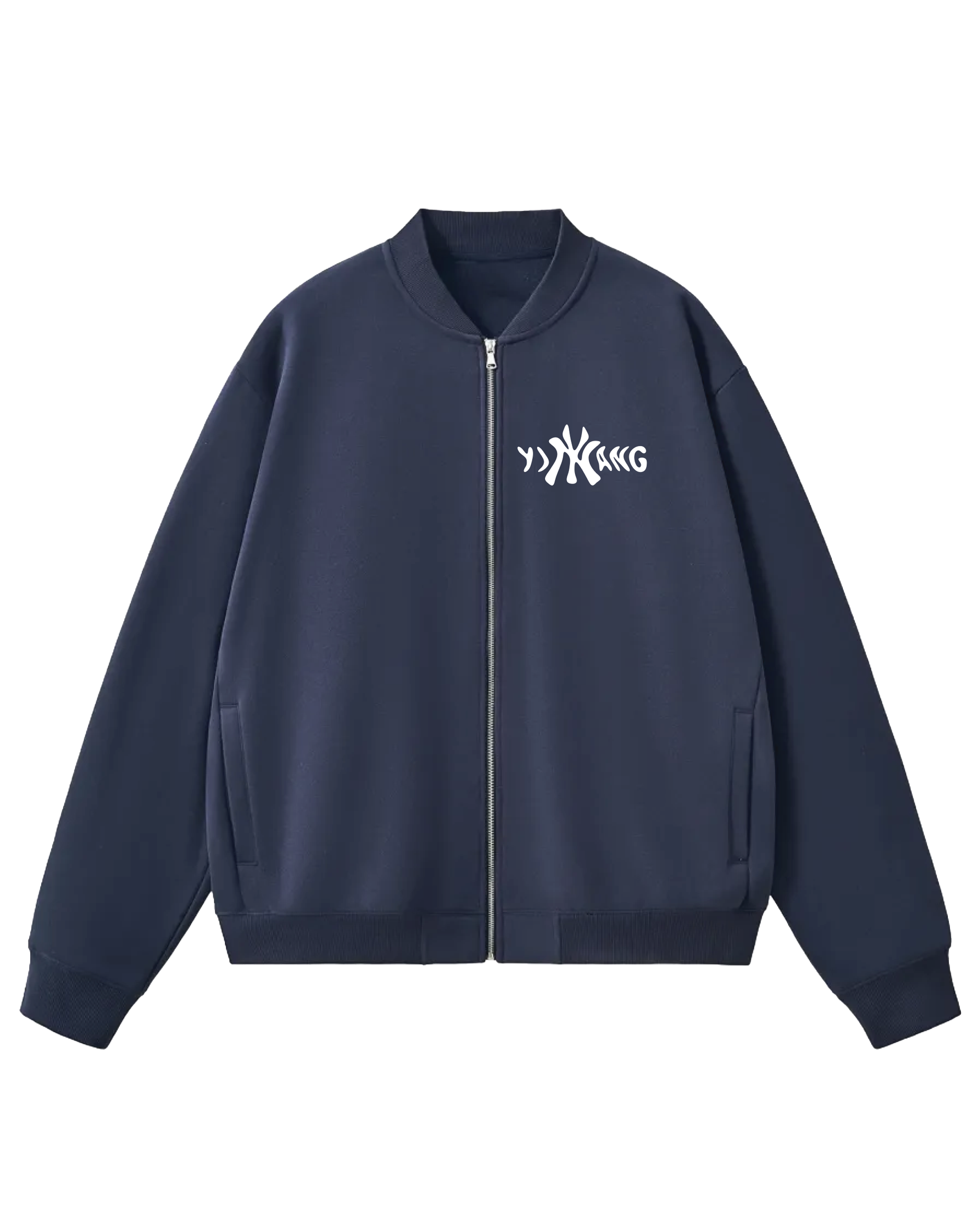 yiNYang Zip-Up Fleeced Varsity Jacket