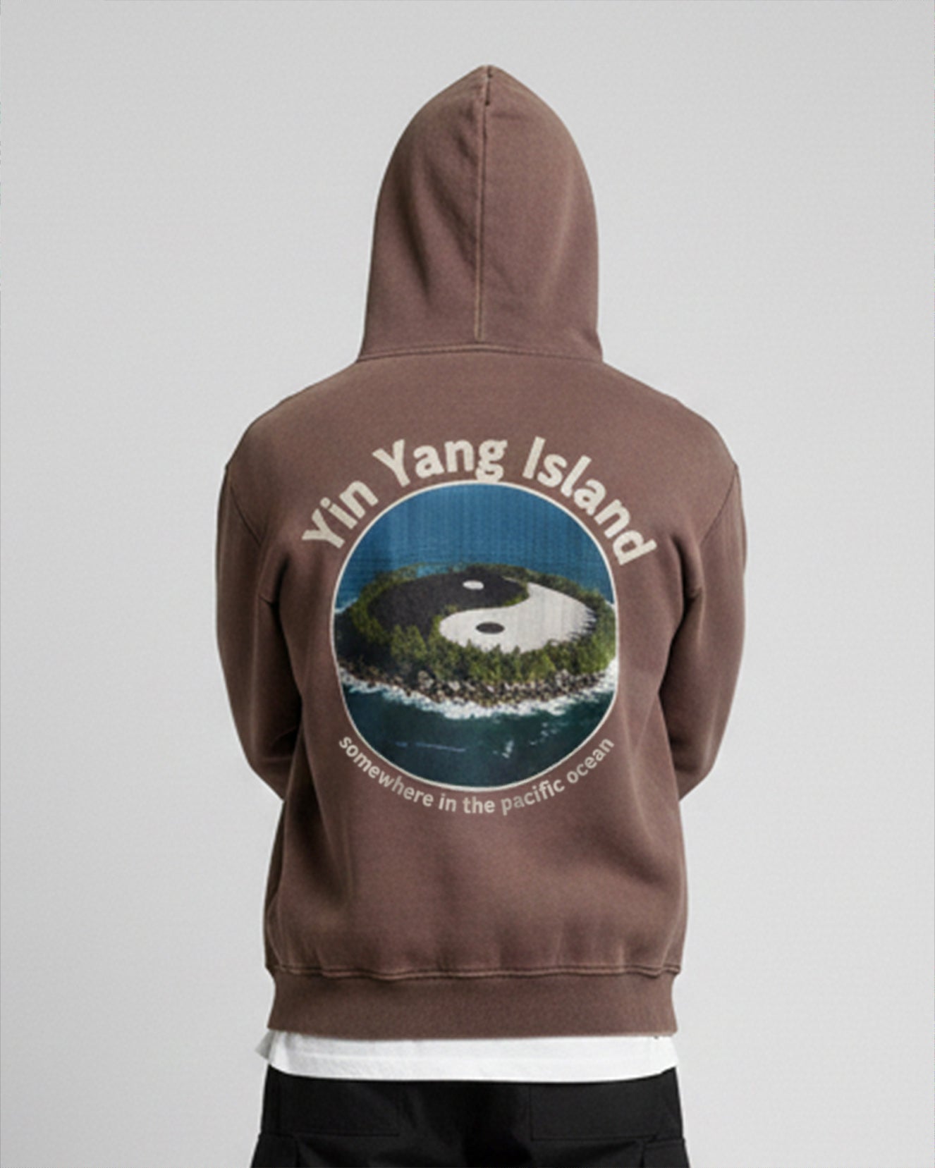 Yin Yang Island Vintage Washed Gradient Fleece Hoodie